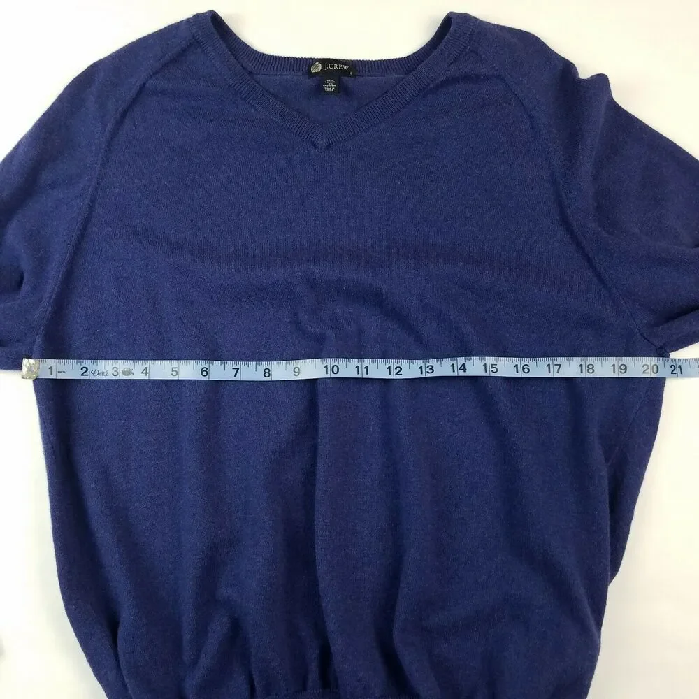 Mens J crew Vneck Sweater Cotton Cashmere Blend L